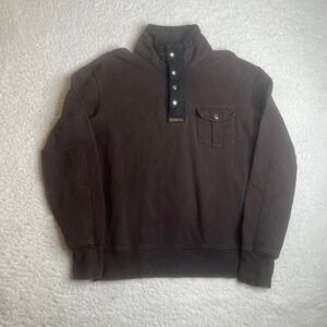 Vintage polo‎ Ralph Lauren men's brown aberdare button snap talon camp sweater